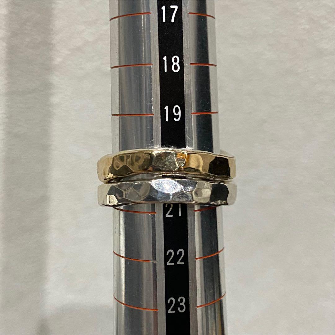 市松 2連リング 14k ゴールド シルバー リング 波型 | www.andreferes