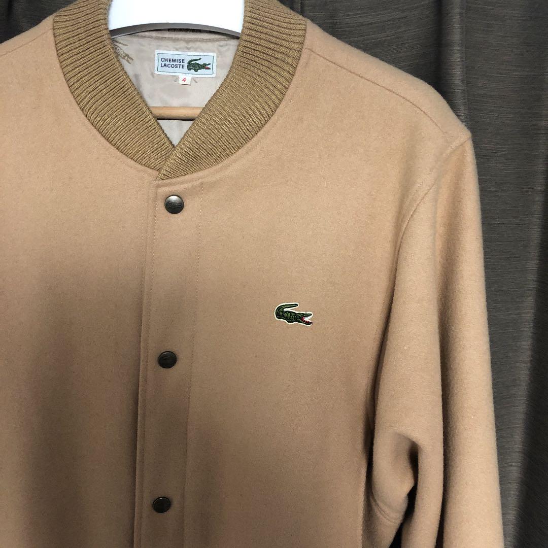 ポリエステ LACOSTE スタジャン ベージュ 4 M PG5Rj-m30993167889 ラコステ ウールメルトン ブルゾン フード
