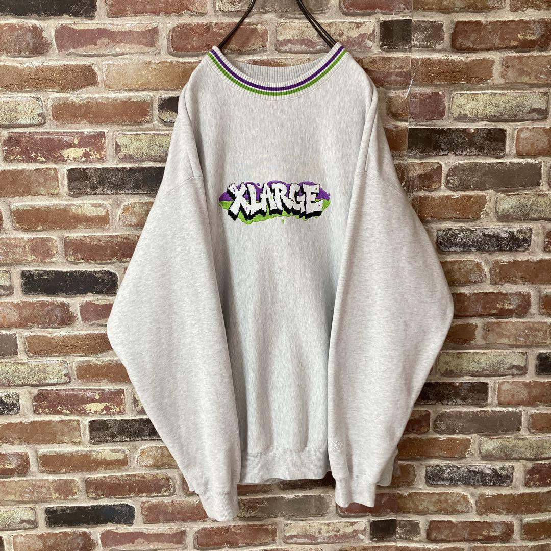 人気》エクストララージ x-large スウェット 胸ロゴ 刺繍ロゴ☆XL