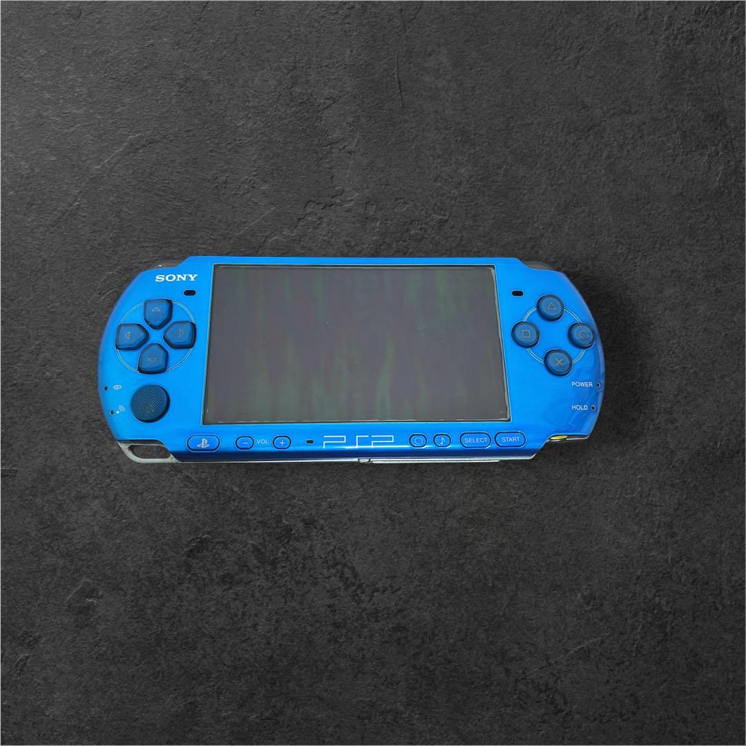SONY - PSP 本体　ジャンク　ソフト付き SONY PSP 本体 ブルー PSP 3000 カセット6個付き ジャンク品