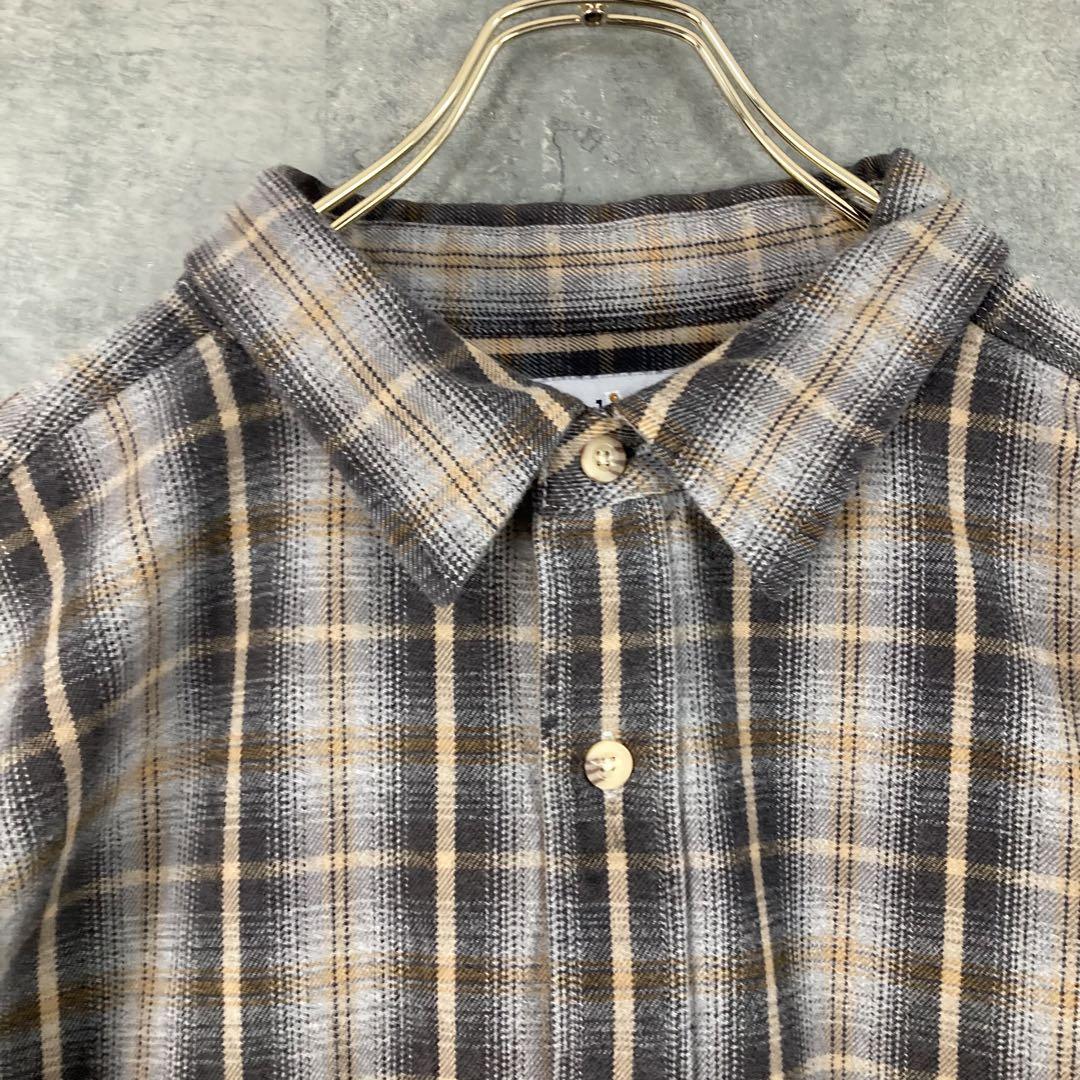 カーハート ネルシャツ チェックシャツ  ワンポイントレザーロゴ 3XL サイズ