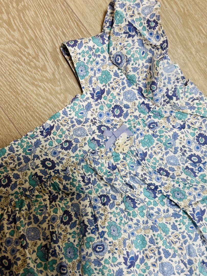 専用　美品　タルティーヌエショコラ　ブルーフラワーワンピース140