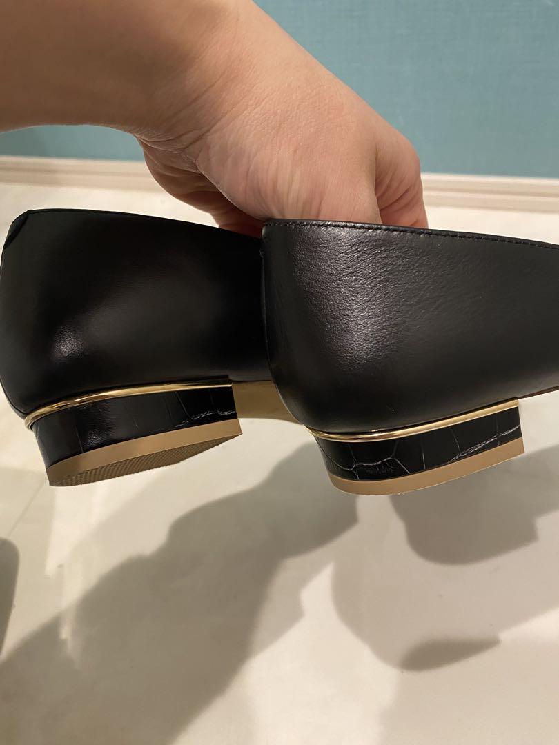 美品　DIANAフラットパンプス24cmブラック　ポインテッドトゥ　レザー日本製