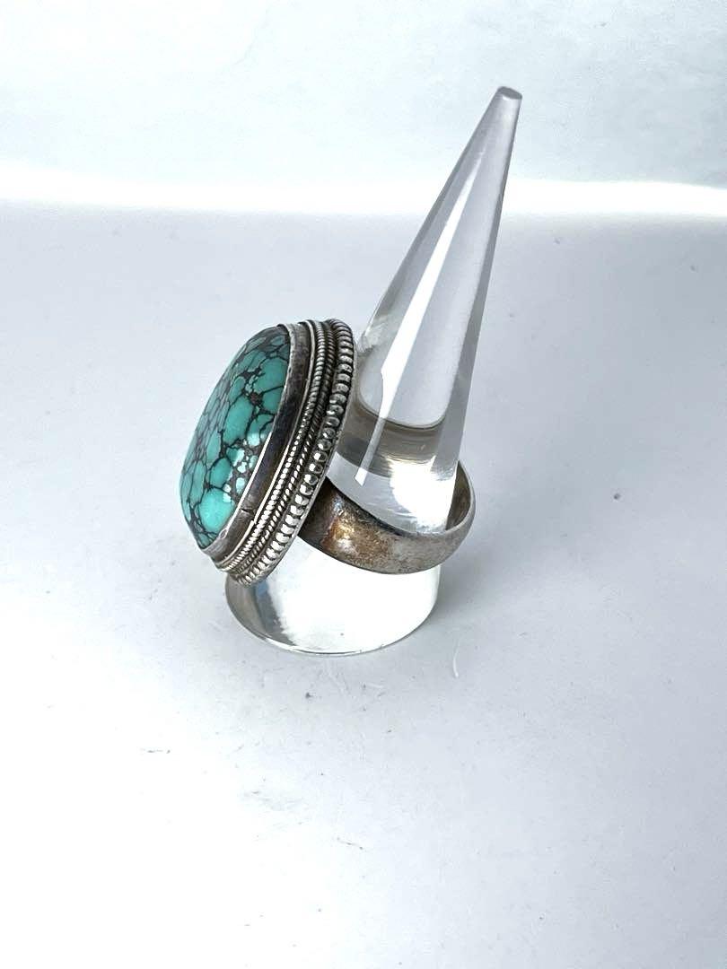 2025年新作 インディアンジュエリー sterling 純度97.0 特大ターコイズ リング アクセサリー