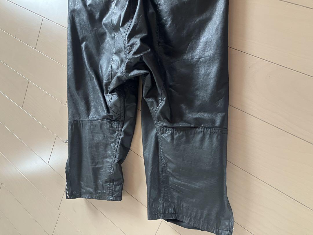 einsブラック レザー　ハーフパンツ