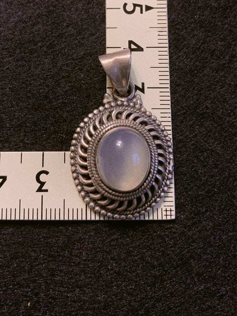 ヴィンテージ シルバー 925 ペンダント トップ ムーンストーン