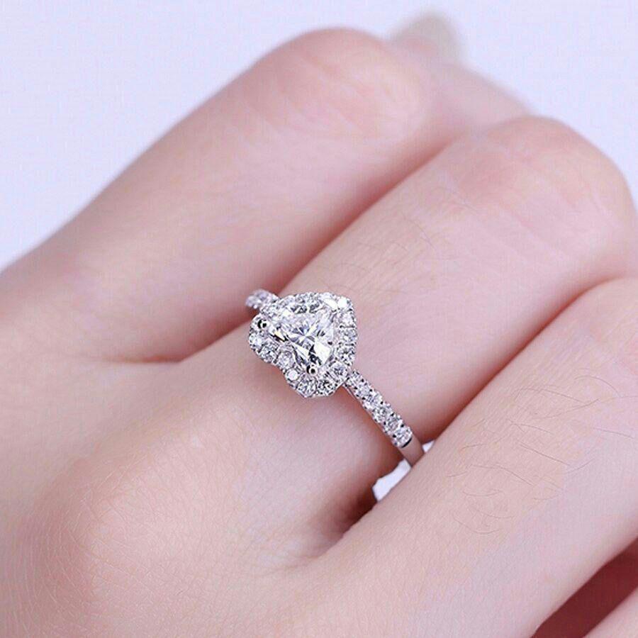 最安値100%新品 女神専属 プラチナ1カラットダイヤの指輪ラグジュアリーなハートの指輪U49 on8yJ-m31019381983 限定品即納