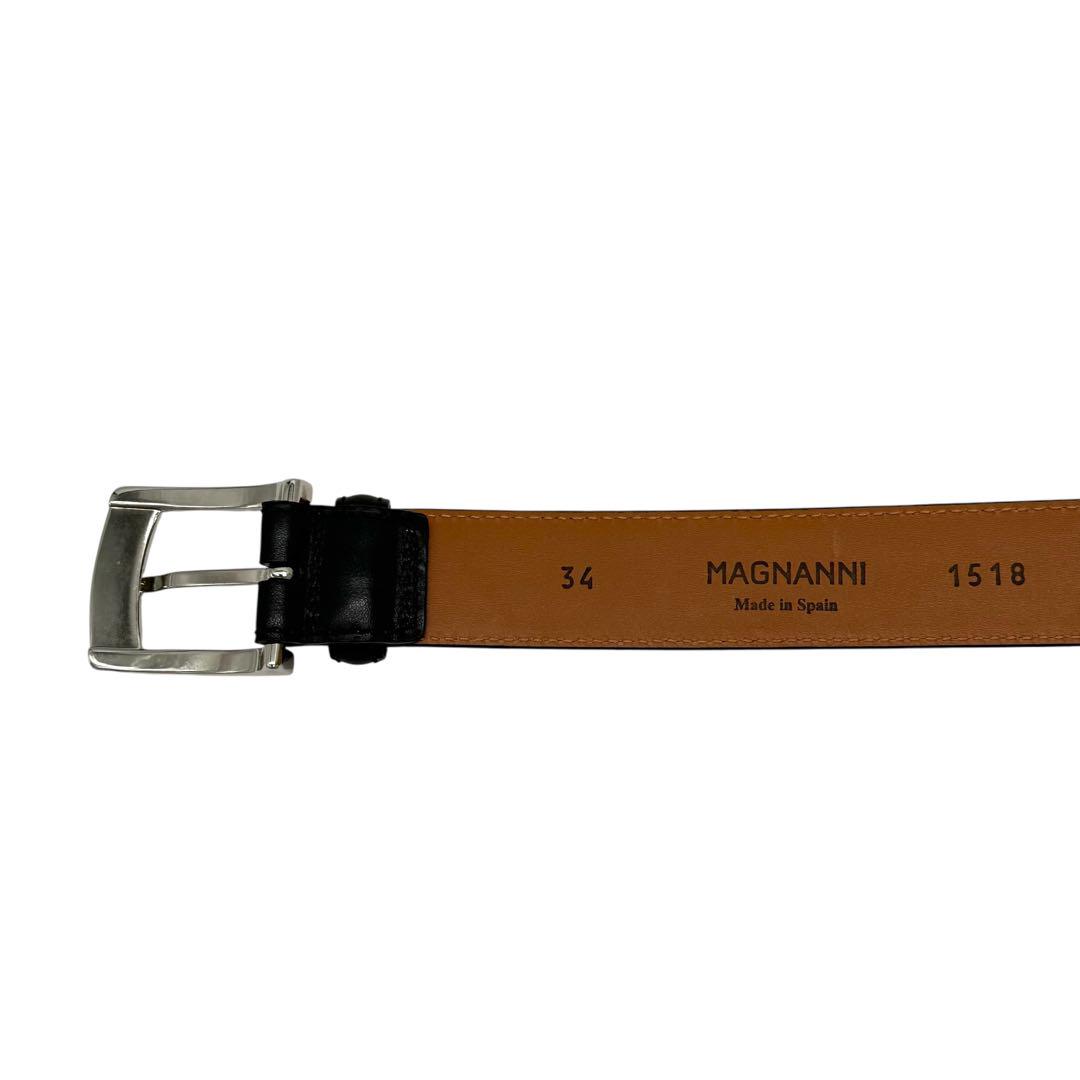 美品〉MAGNANNI マグナーニ レザーベルト 黒 ブラック - メルカリ