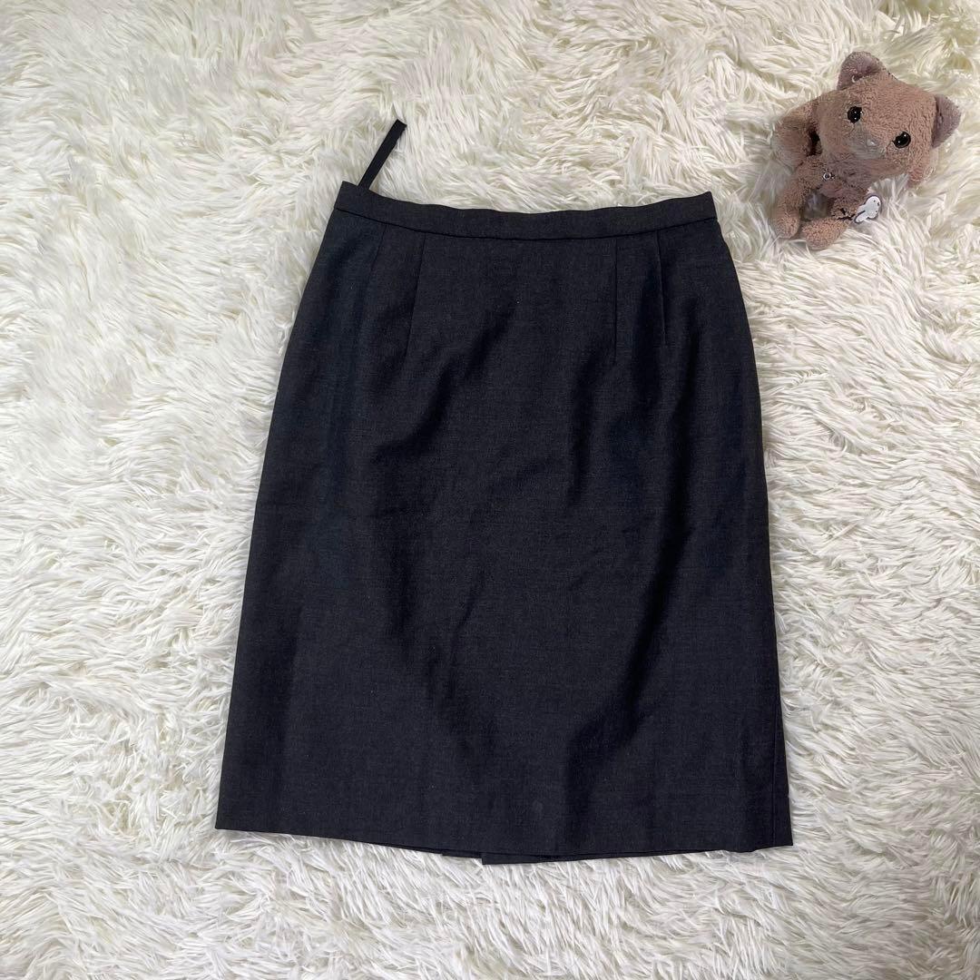 【アンクライン】　スカート　膝丈　7サイズ　ウール、キュプラ100%