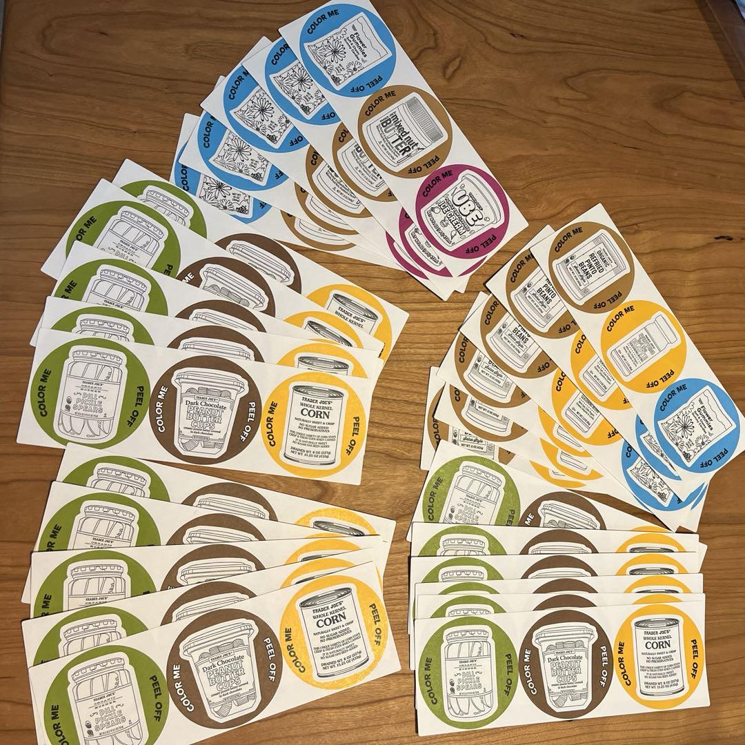 TRADER JOE’S ぬり絵ステッカー 3種27枚セット