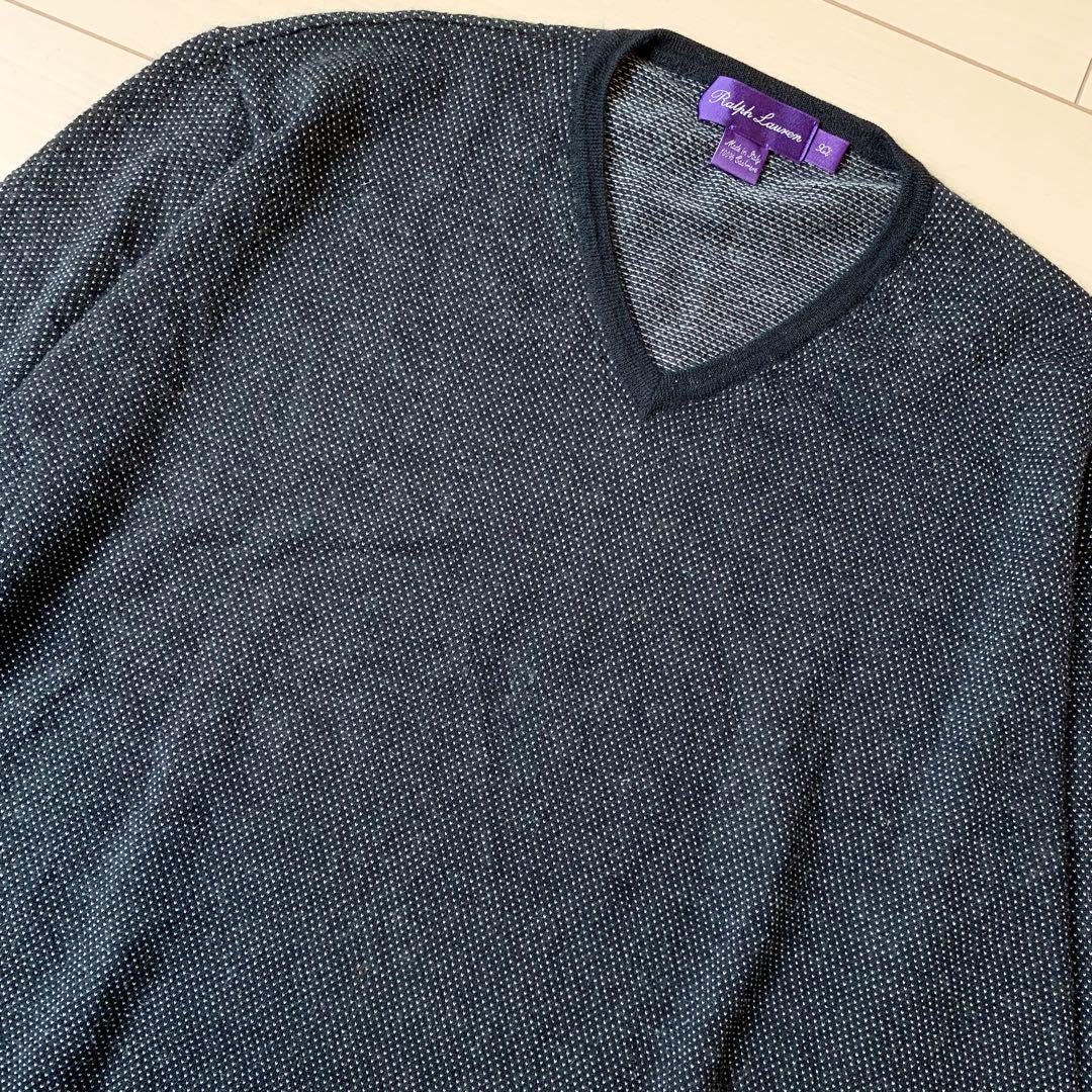ラルフローレン ブラック Vネック セーター カシミア XL