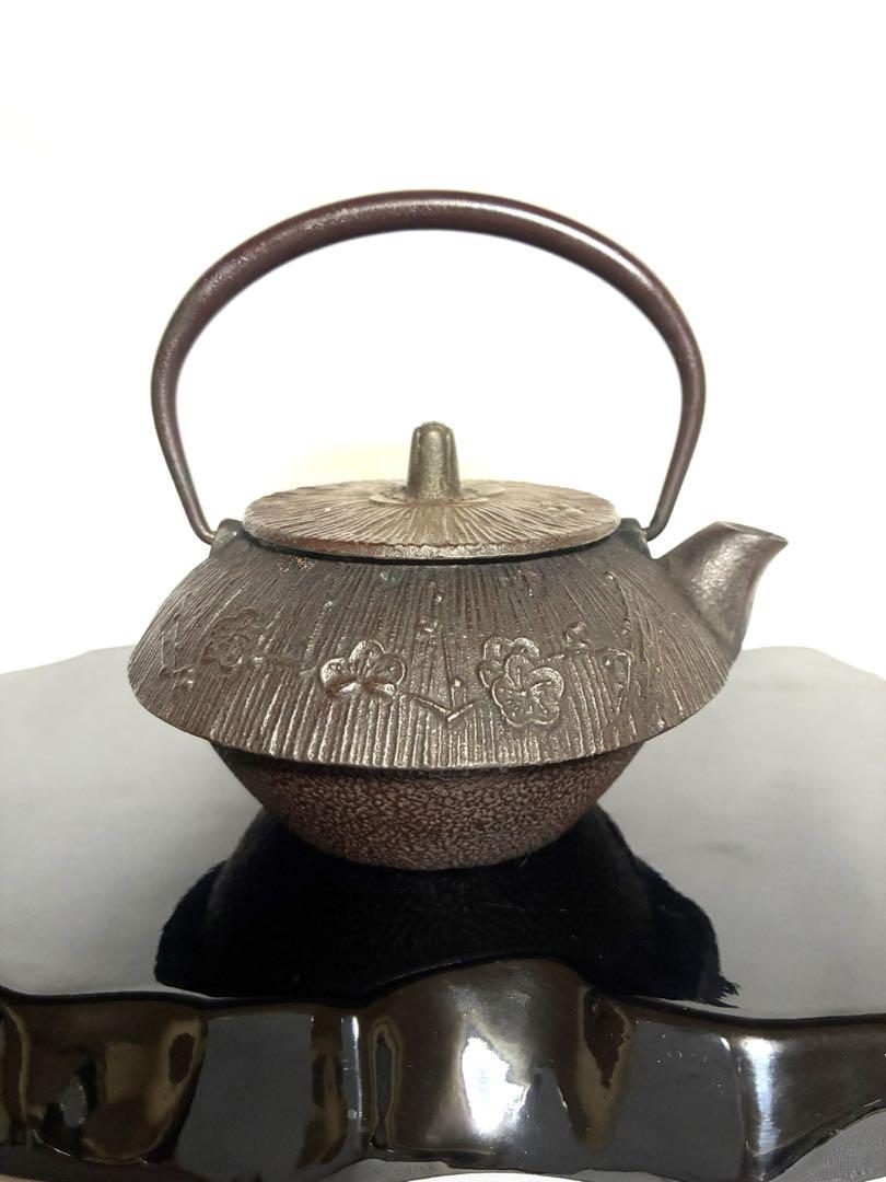 南部鉄器 鉄瓶 急須 銘あり 梅木文様 茶道 伝統工芸 昭和レトロ