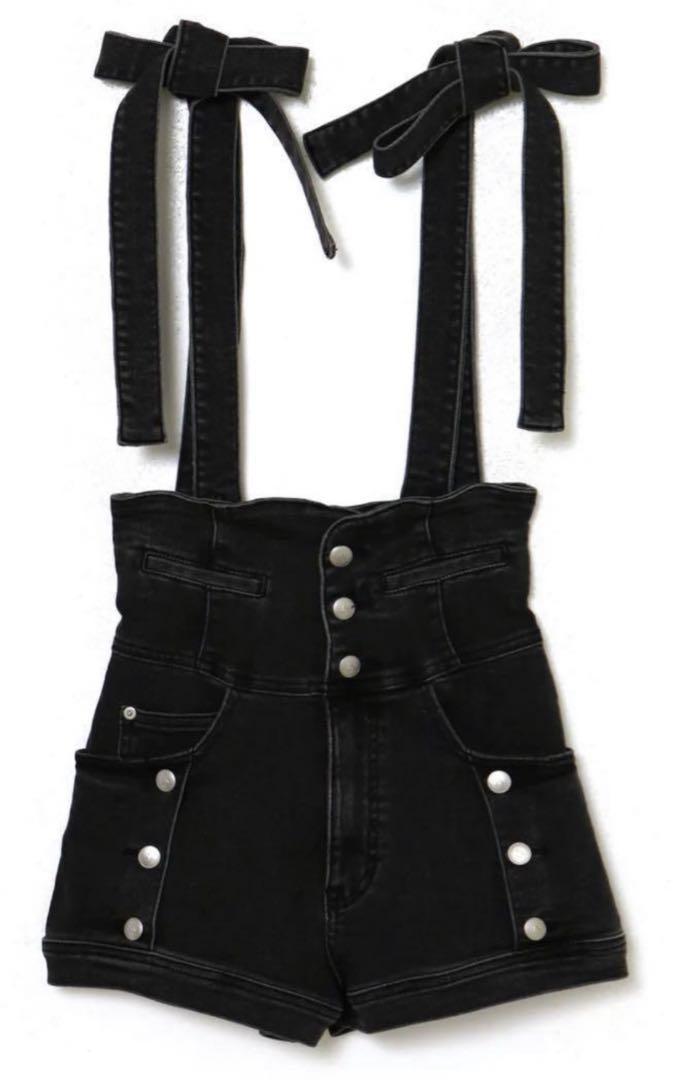 Andmary Ribbon denim allinone アンドマリー