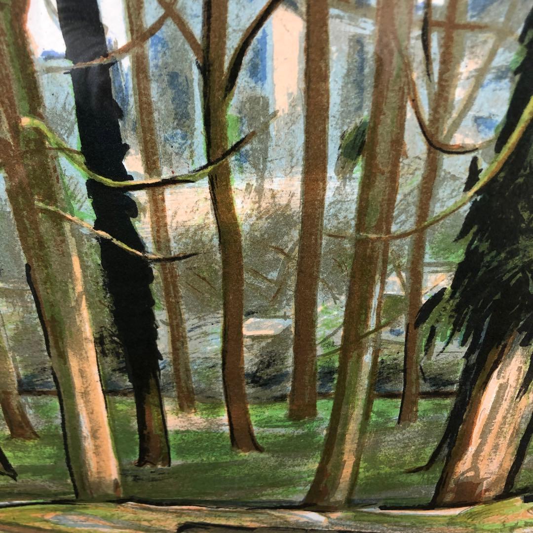 全国総量無料で 荻須高徳 「クレピーの木立」 リトグラフ 額縁付絵画