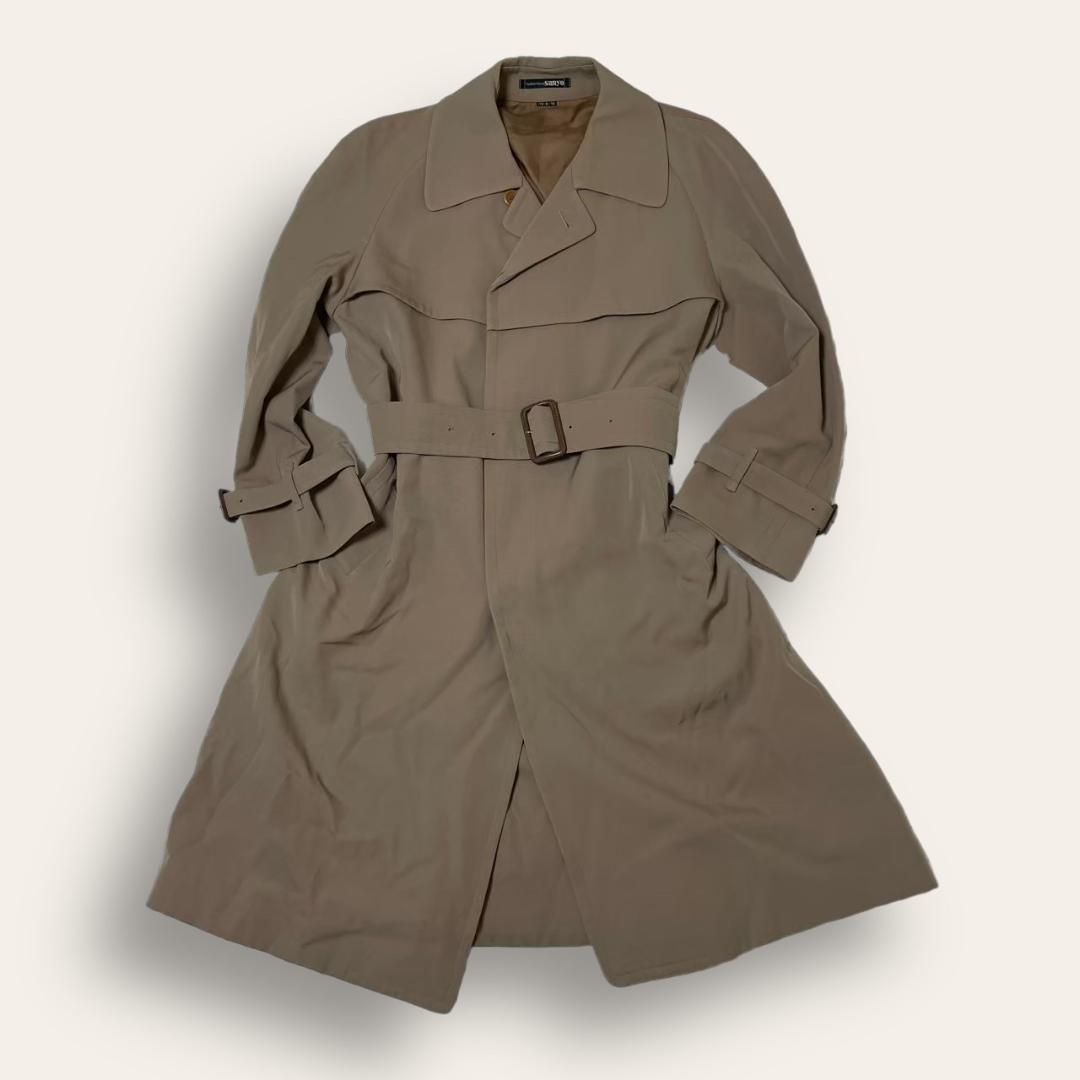 日/祝も発送 美品 サンヨー 認定ウール100% ウエストベルト付き ロング