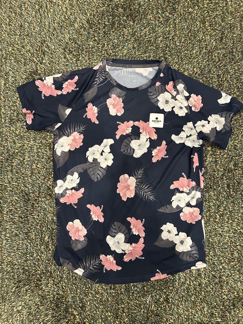 SAYSKY Tシャツ　ランニングシャツ レッド&花柄2点セット　セイスカイ