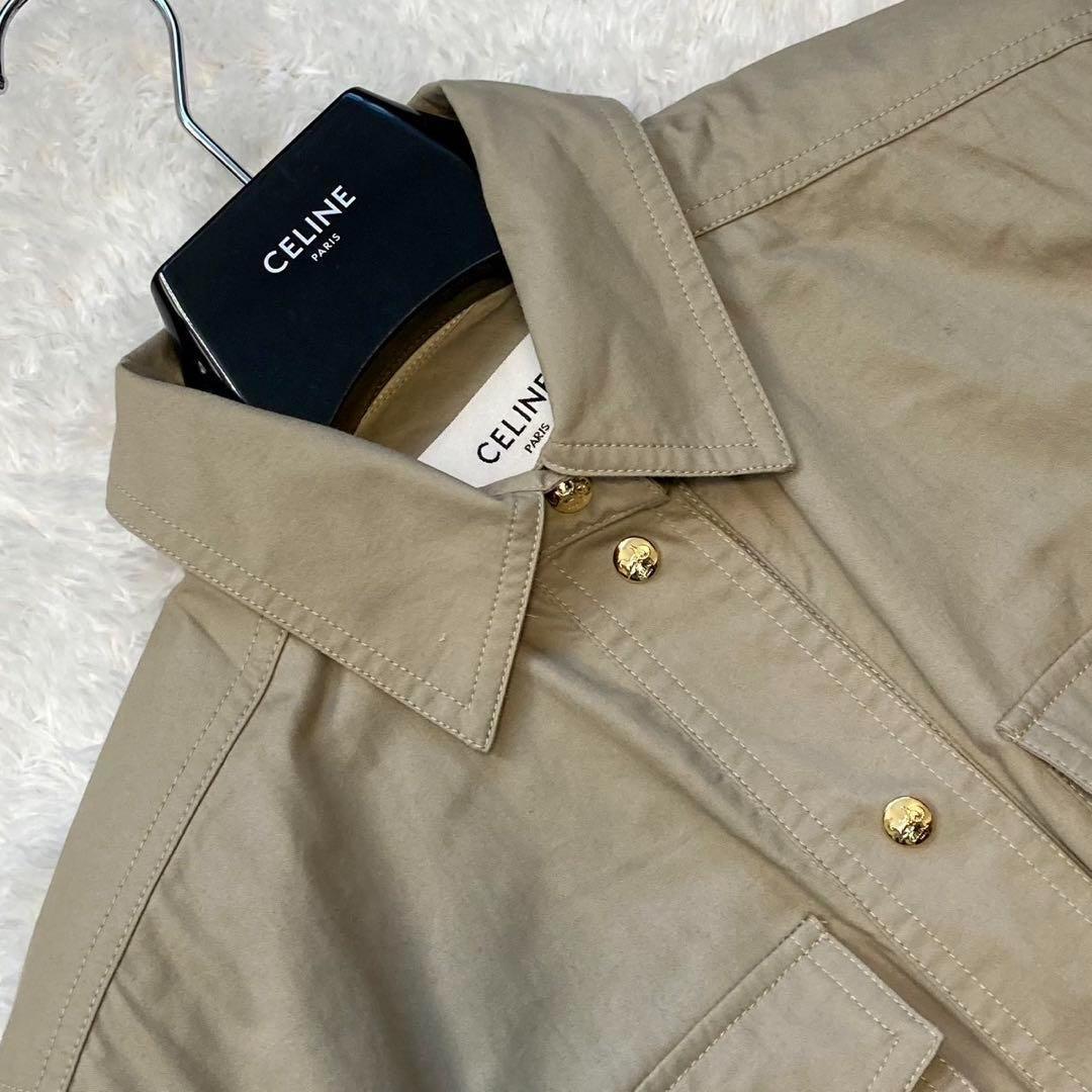 22SS・美品］セリーヌ サファリ ドレスワンピース 半袖シャツ