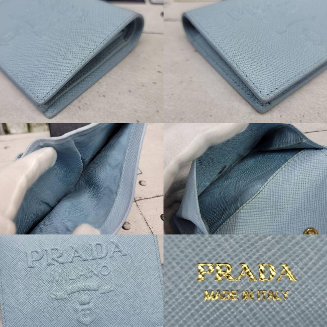 美品 正規品 PRADA サフィアーノ エンボスロゴ プラダ財布