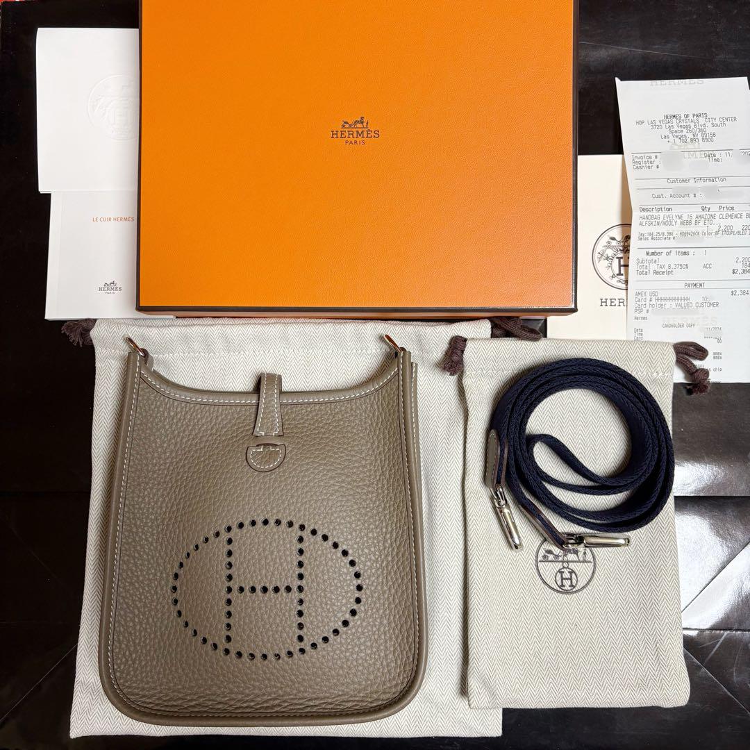 新品未使用 HERMES エルメスエヴリンtpm エトゥープ シルバー