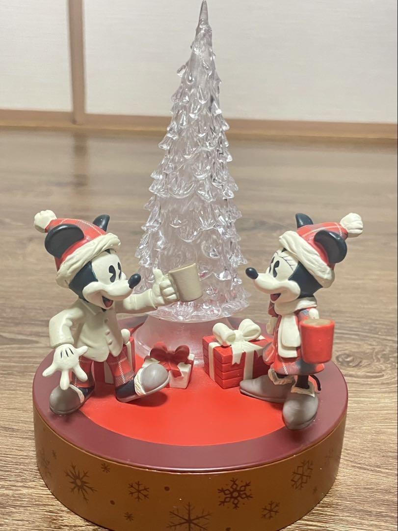 【美品】ディズニー ミッキー＆ミニー LEDライトツリー＋限定ステッカー付