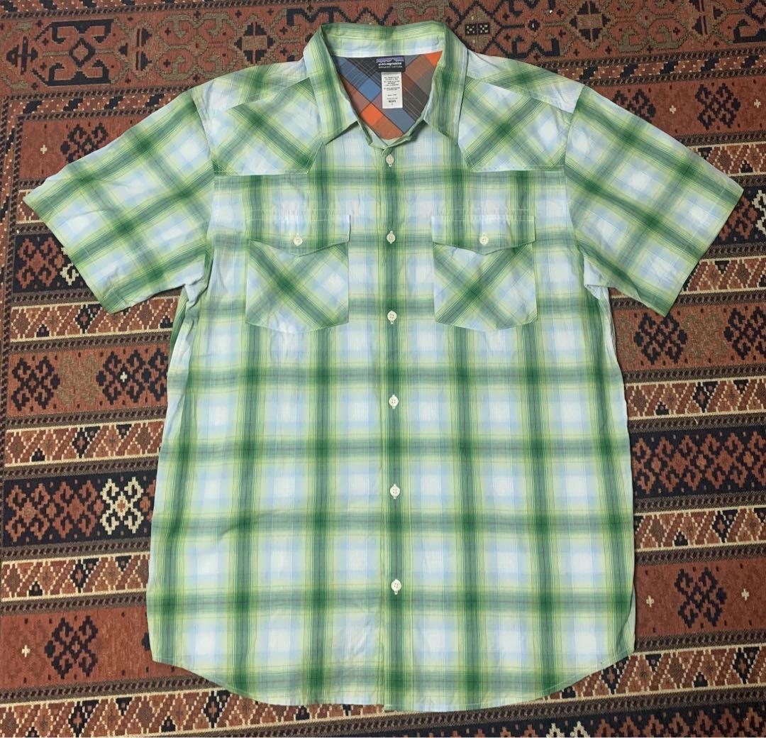 00s Patagonia オンブレチェックシャツ　オーガニックコットン　L