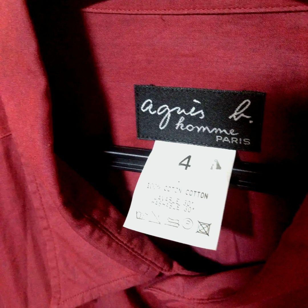 agnes b　homme　 アニエスベー　シャツ メンズ　ボルドー　L
