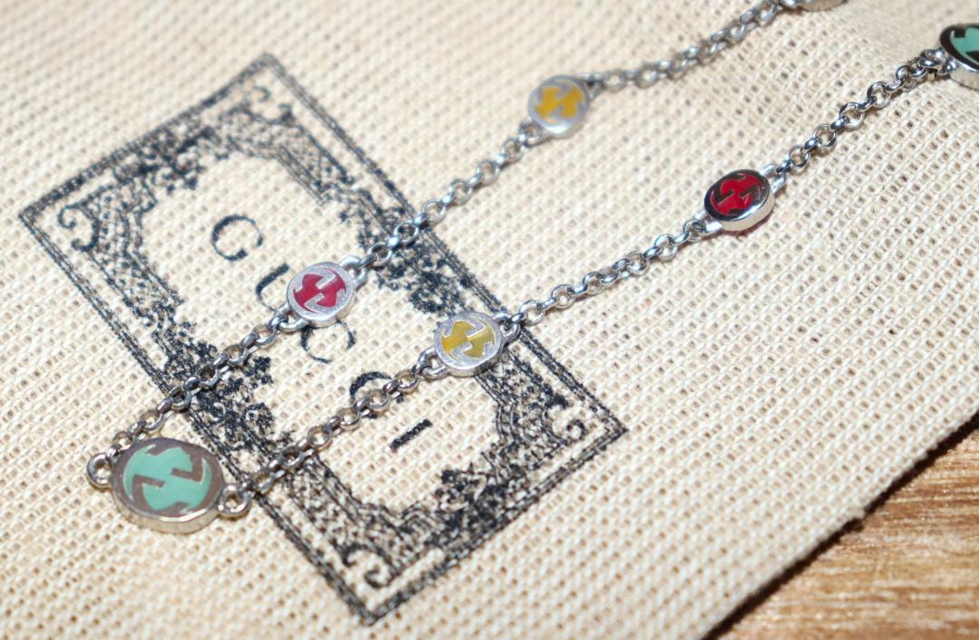 新品 GUCCI エナメル インターロッキングG ブレスレット 17
