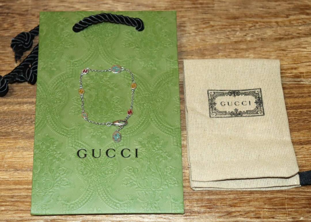 新品 GUCCI エナメル インターロッキングG ブレスレット 17