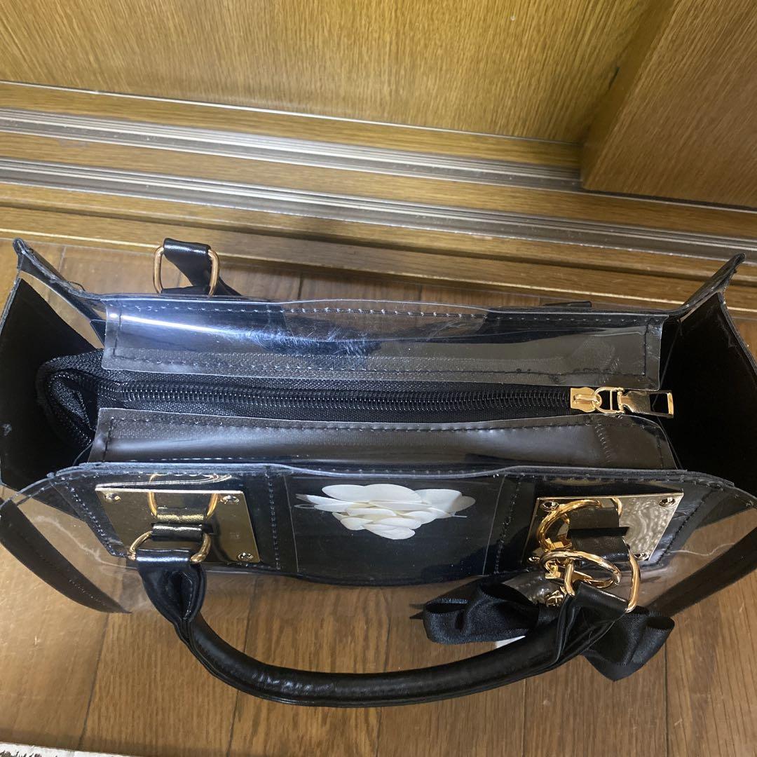 シャネル CHANELショップ袋 限定カメリア付き新品クリアバッグ
