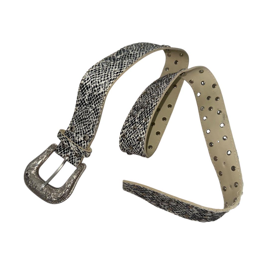 小物 Vintage Snake Pattern Studs Design Belt