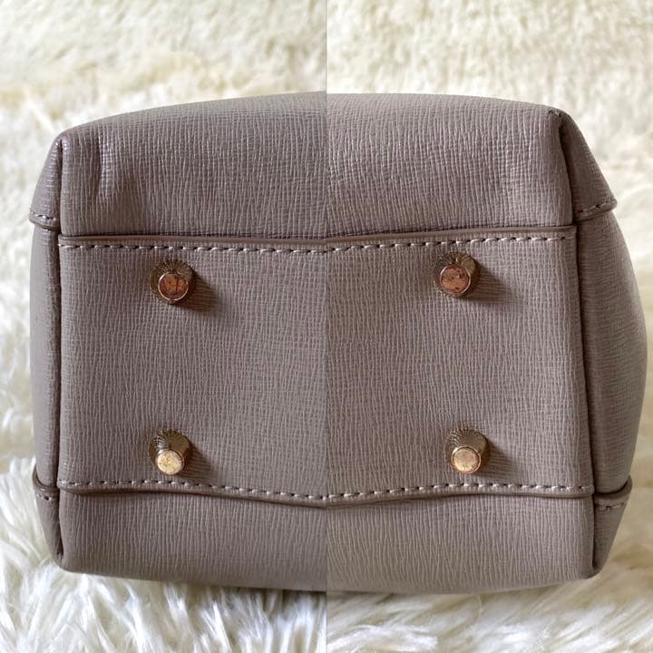 FURLA フルラ アガタ 2way ハンドバッグ ショルダー グレー レザー