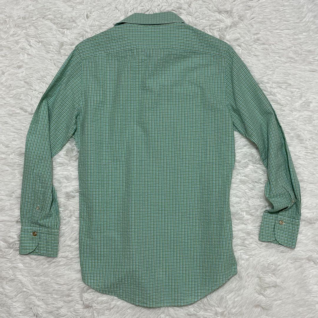 極美品　Finamore フィナモレ　シアサッカー　ギンガムチェック　Mサイズ