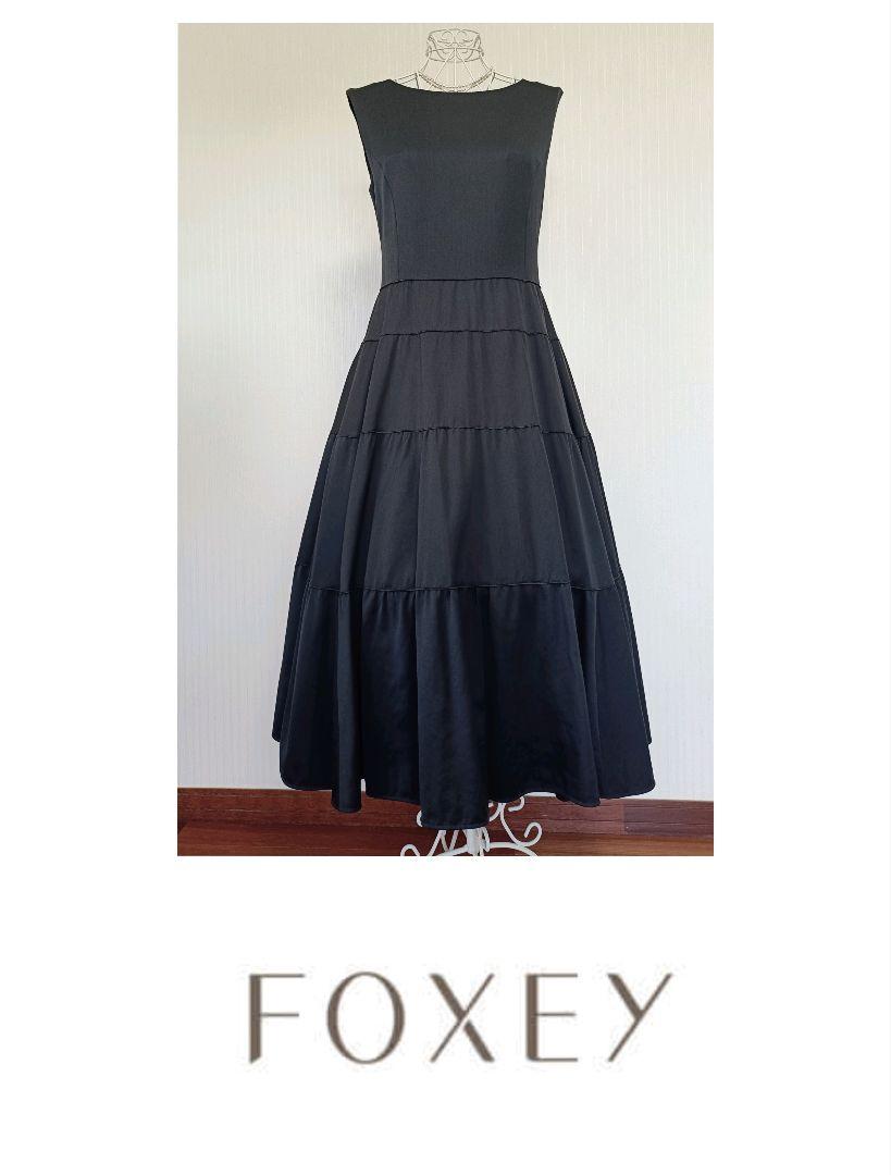 ☆FOXEYフォクシー43983BLAKEロングドレスワンピースブラック40☆