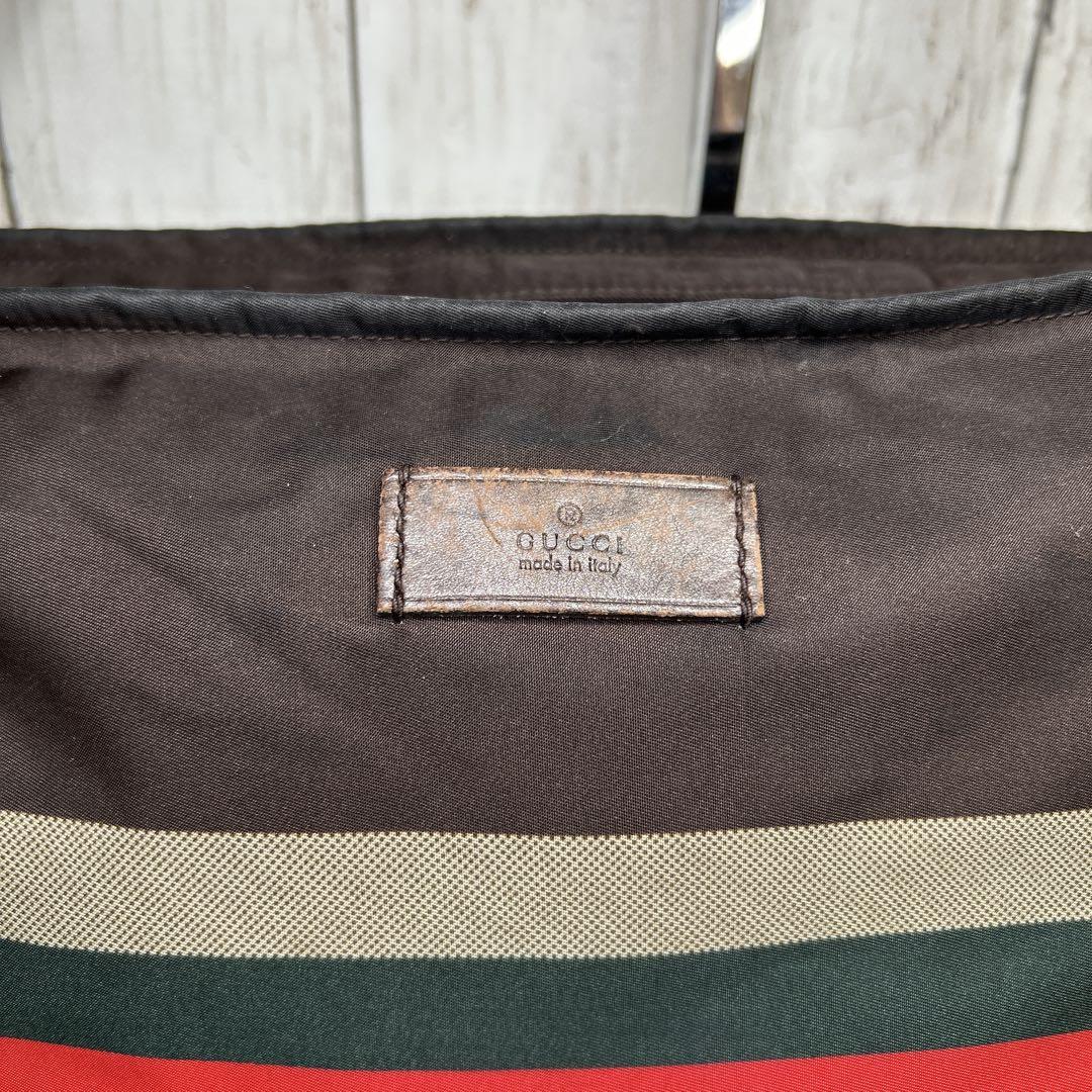 GUCCI ディアマンテ シェリーライン ショルダーバッグ ナイロン ロゴ