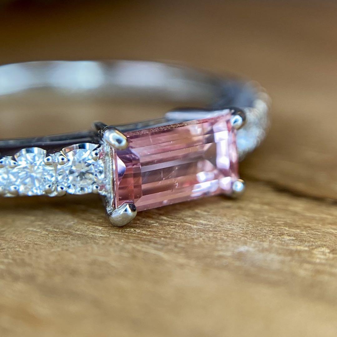 『専用です』天然 パパラチアサファイア ダイヤモンド リング 計0.734ct