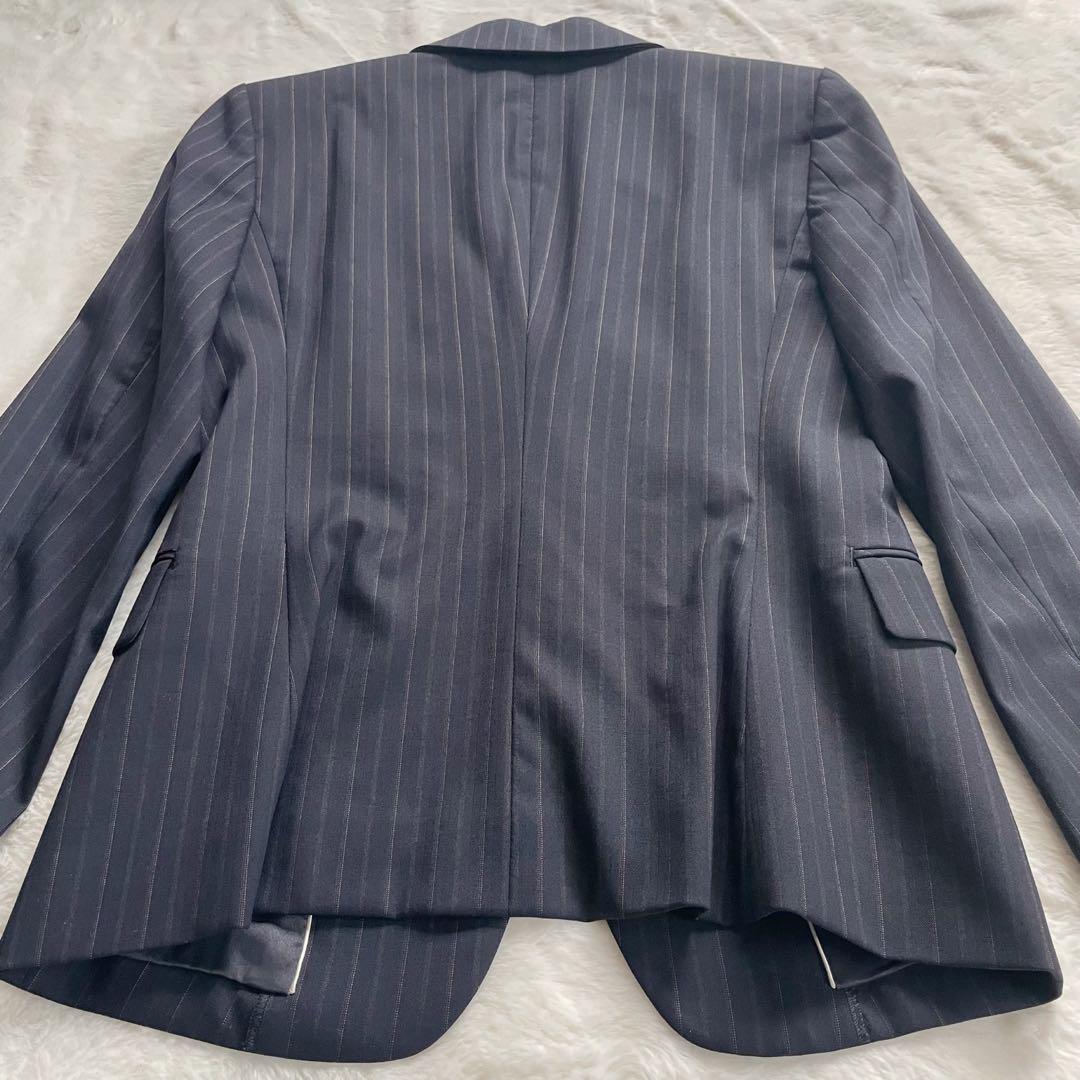 【美品】INDIVI V.A.I. 高級 シルク混 スーツ セット ストライプ