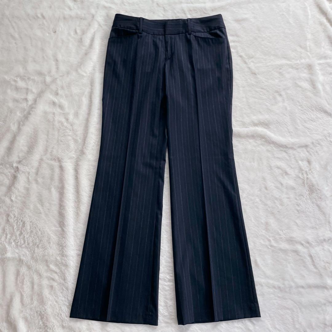 【美品】INDIVI V.A.I. 高級 シルク混 スーツ セット ストライプ