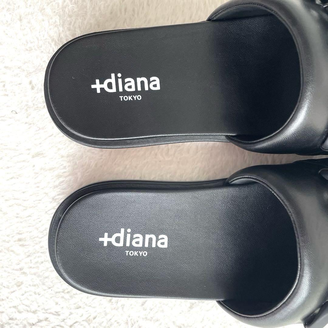 美品✨ +diana フラット チェーン 厚底 サンダル 黒 L 24