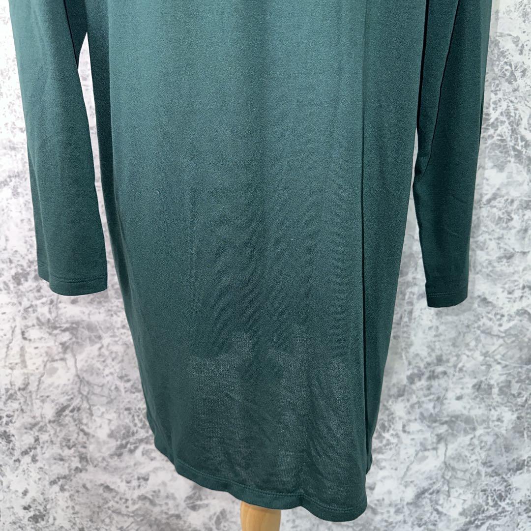 美品 VINTAGE カーディガン 無地 長袖 薄手 春秋【M】深緑
