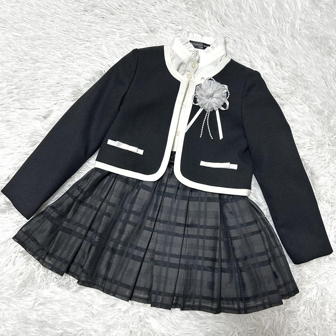 【美品】ヒロミチナカノ フォーマルスーツ ノーカラー スカート 4点 卒園式