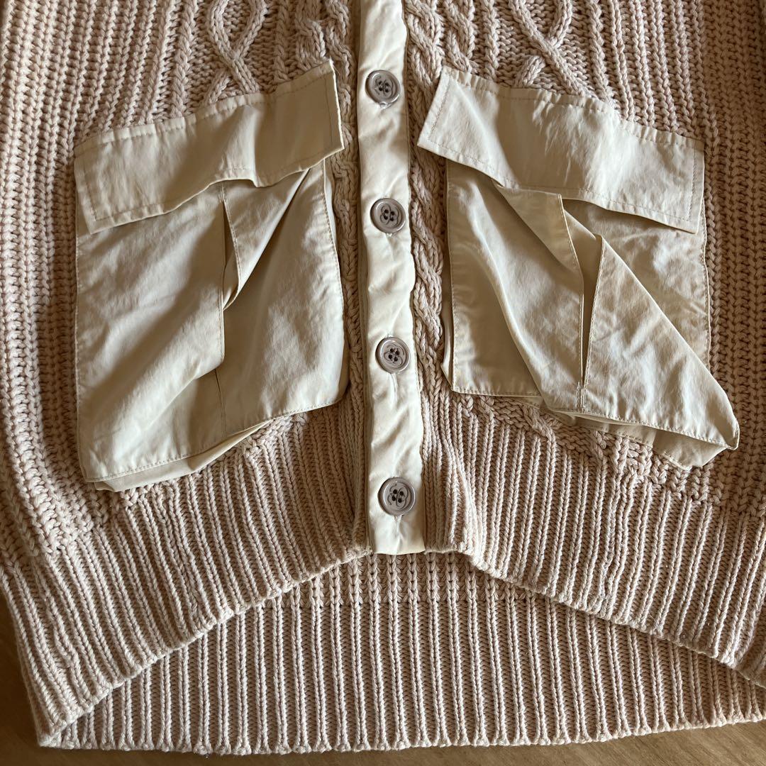 00s oldstussy ケーブルコットンニットカーディガン