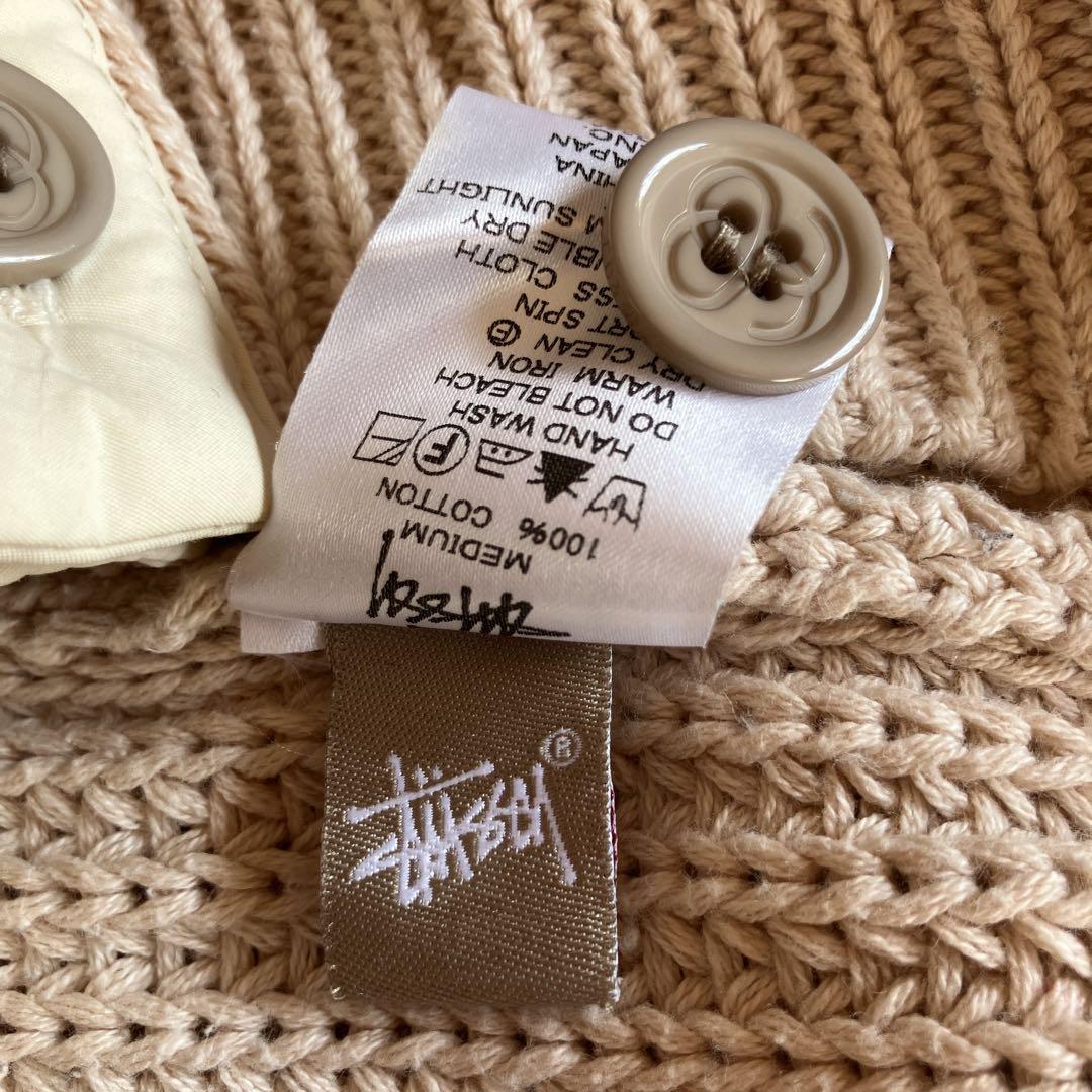 00s oldstussy ケーブルコットンニットカーディガン