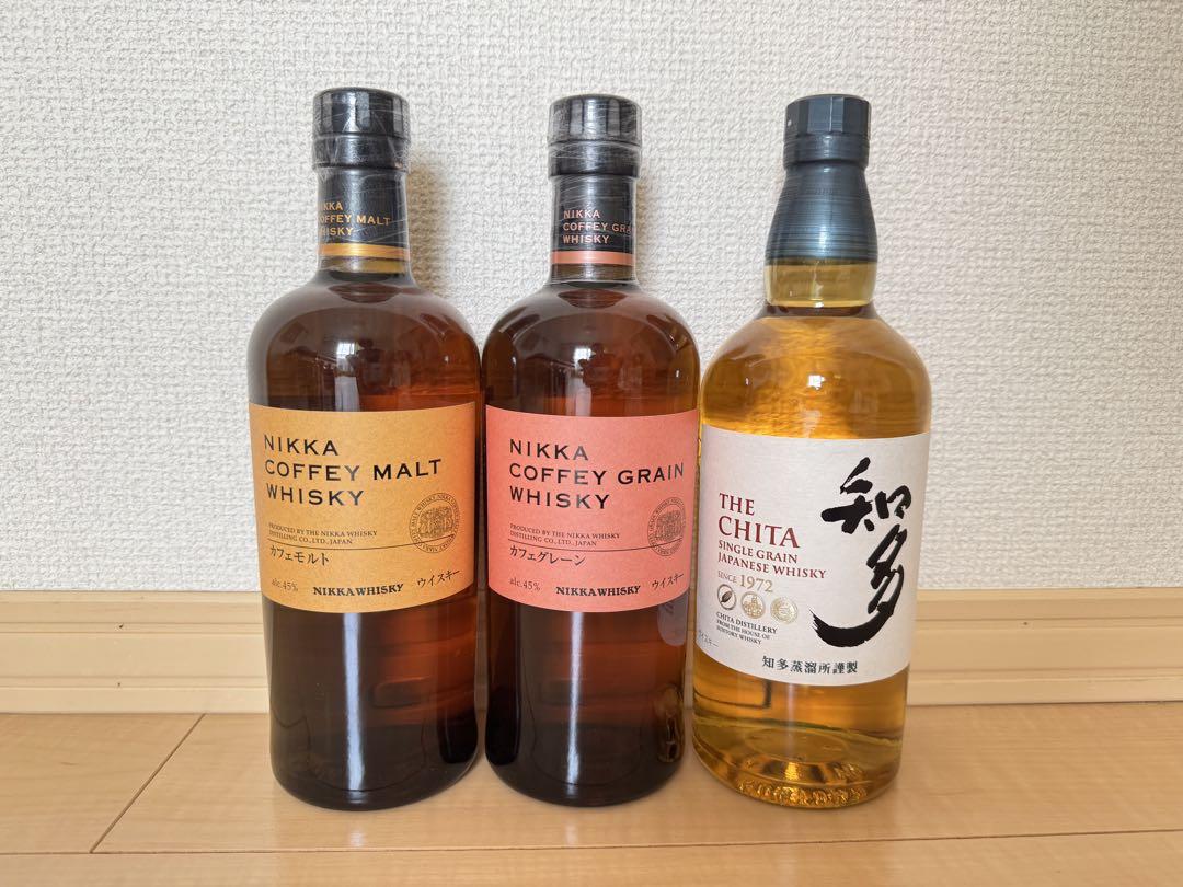 ニッカ カフェグレーン カフェモルト 知多 700ml 3本セット 飲み