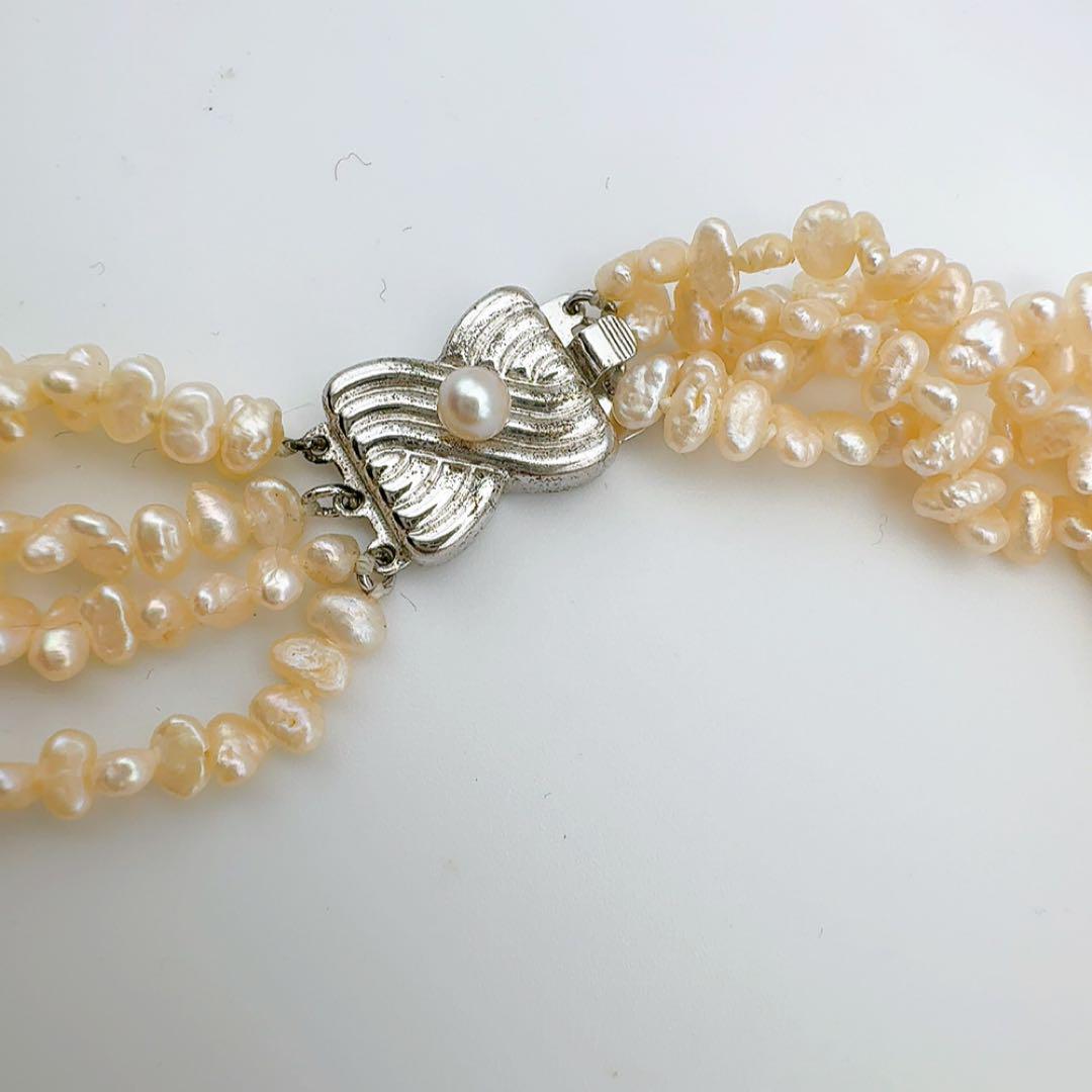 ○田崎真珠　5連ネックレス TASAKI 田崎 5連パールネックレス SV金具 真珠 【中古】(64886