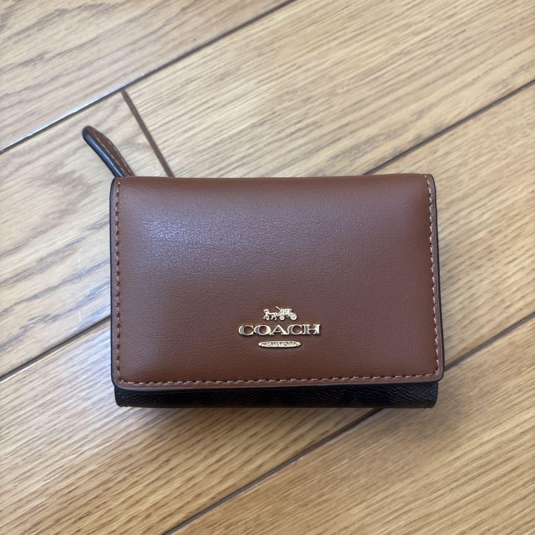 新品 コーチ COACH 財布 三つ折り財布 オリガミ ブラウン COACH(コーチ) / トライフォールド・オリガミ・コインウォレット