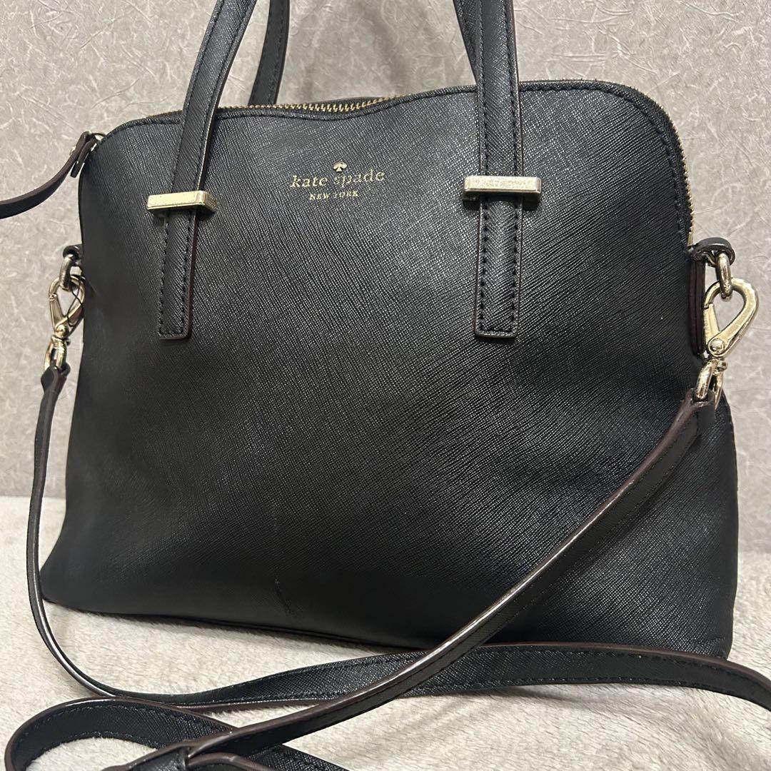 美品】ケイトスペード ブラック レザー ショルダーバッグ