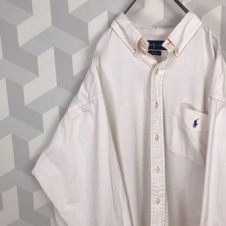 お得お買い得 ラルフローレン XXL オーバーサイズBDシャツ 刺繍ロゴ 90s 古着 mMZVC-m31113473152 新品日本製