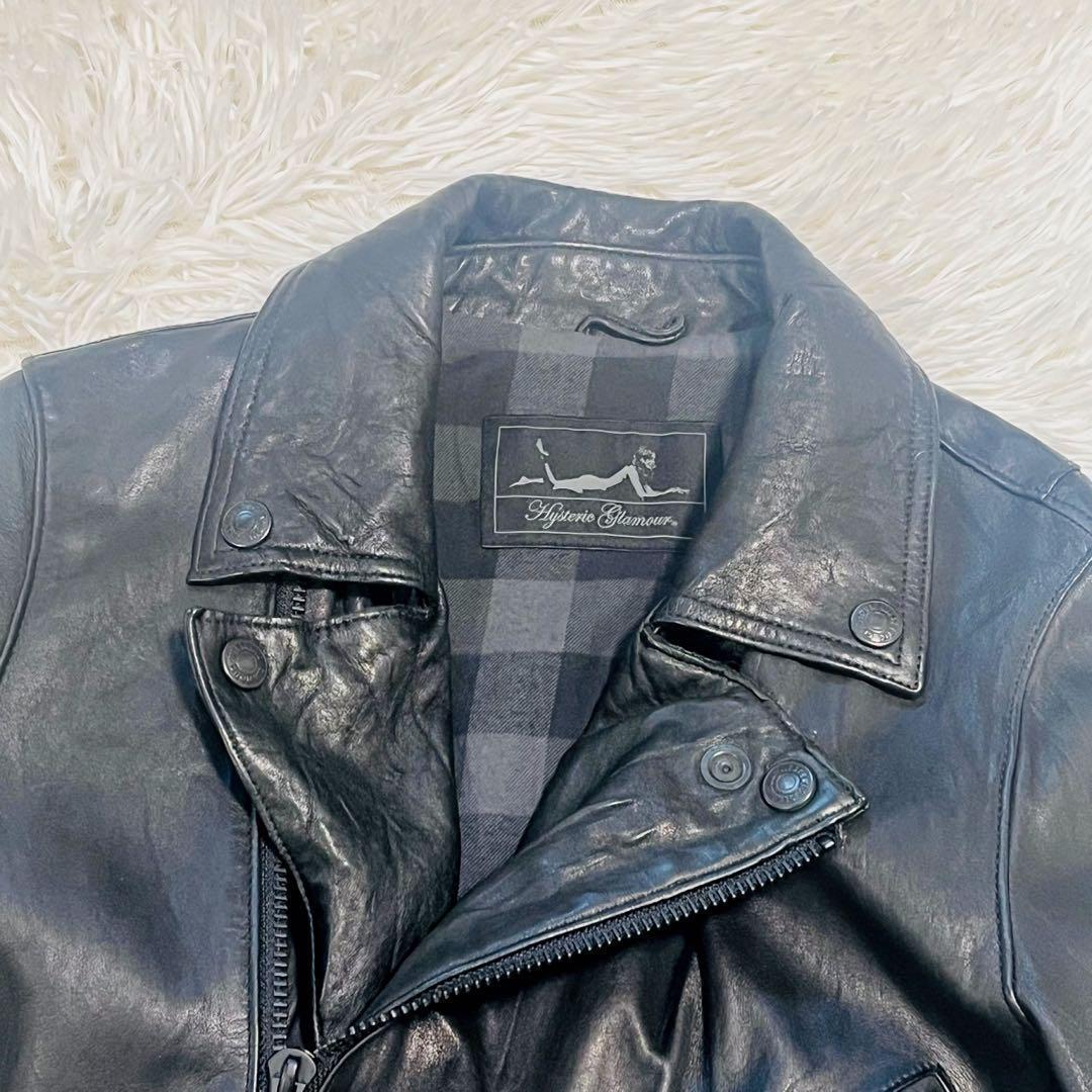 【美品】Hysteric Glamour ダブルライダース 　羊革　レザー