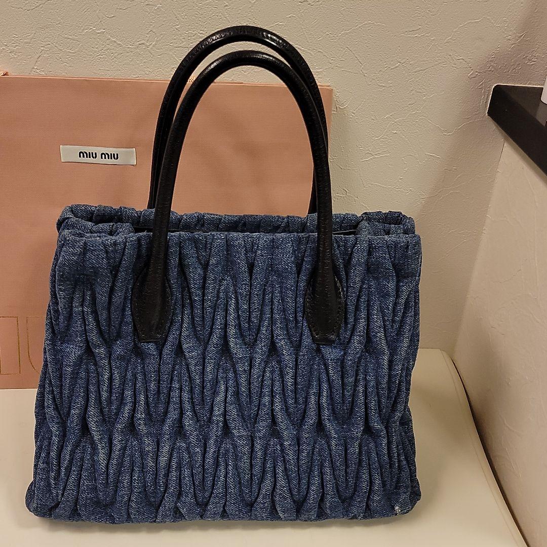 豊富な正規品 MIUMIUデニムバック miu miuショルダー&保存袋 布地 付き klPA6-m31115298704 新作新作登場