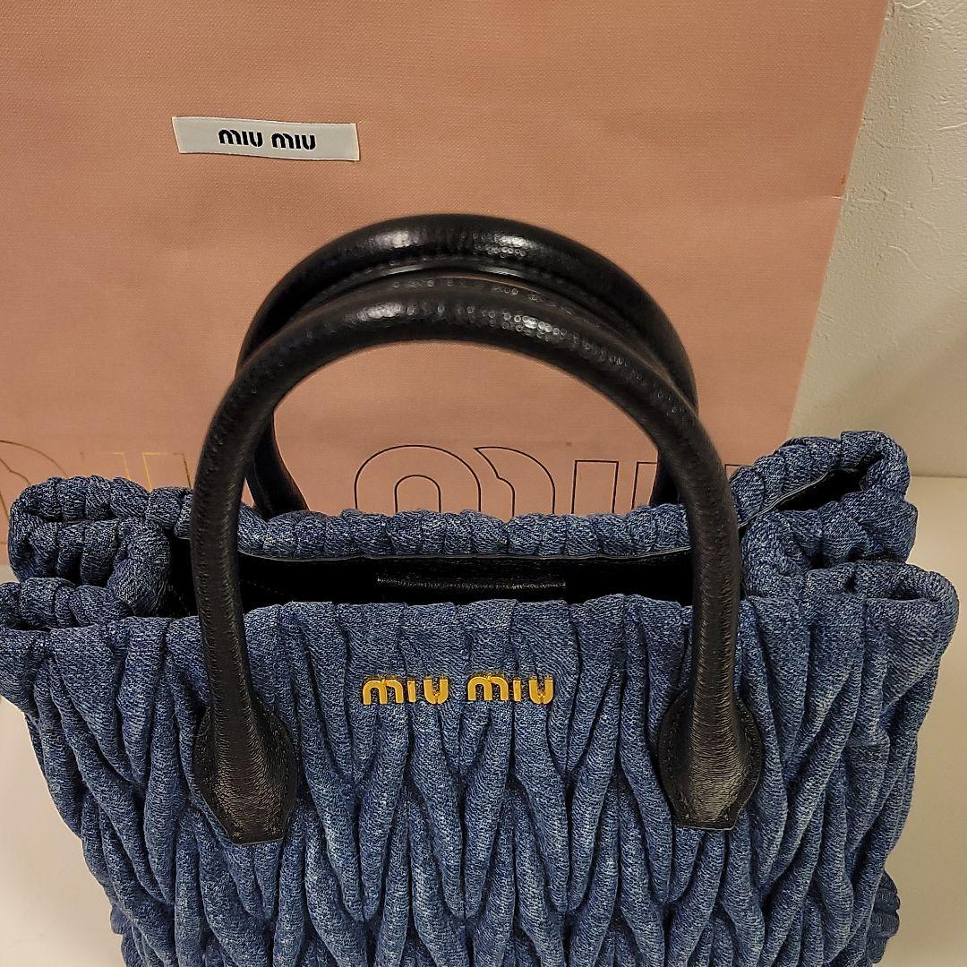 豊富な正規品 MIUMIUデニムバック miu miuショルダー&保存袋 布地 付き klPA6-m31115298704 新作新作登場
